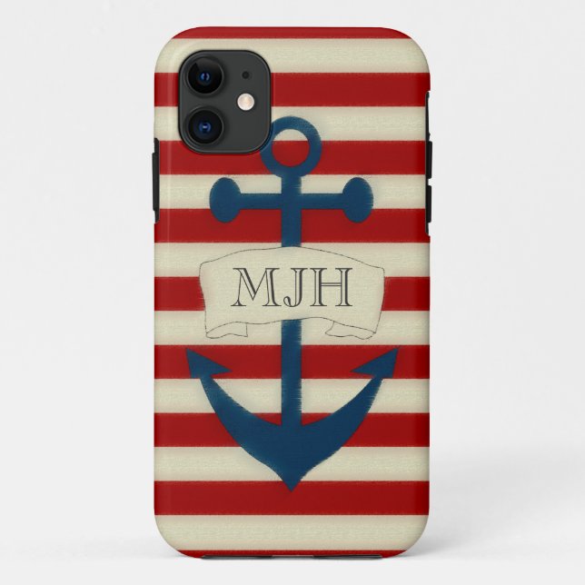 Vintage Nautical Monogram iPhone 5/5S Case (Back)