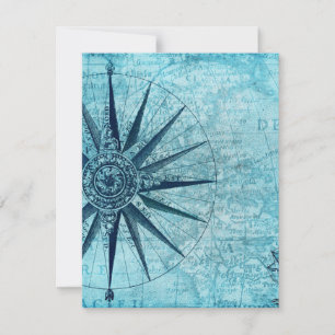 Vintage Nautical Navigation Compass Map