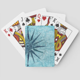 Vintage Nautical Navigation Compass Map Playing Cards