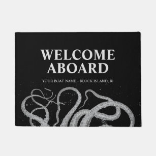 Vintage Nautical octopus Welcome Aboard Boat Doormat