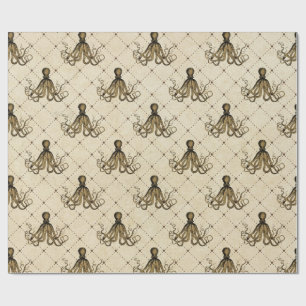 Vintage Nautical Octopus Wrapping Paper