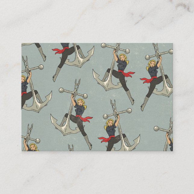 Vintage Nautical pattern Enclosure Card (Front)