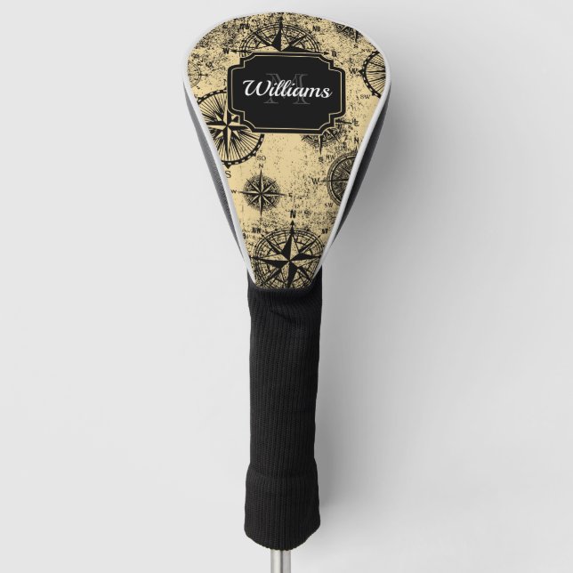 Vintage Nautical Pattern Golf Head Cover (Front)