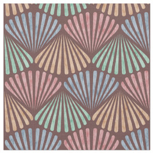 Vintage Nautical pattern of shells. Fabric