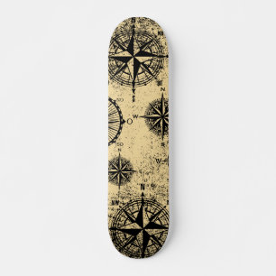 Vintage Nautical Pattern Skateboard