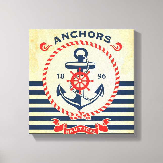 Vintage Nautical Poster Canvas Print (Front)