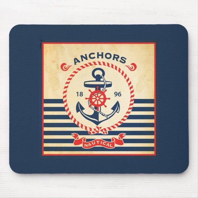 Vintage Nautical Poster Mouse Mat (Front)