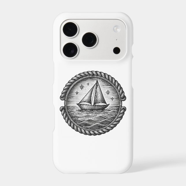 Vintage Nautical Sailboat Compass iPhone Case – Sa (Back)