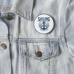 Vintage Nautical Sailing Academy Anchor Custom 6 Cm Round Badge