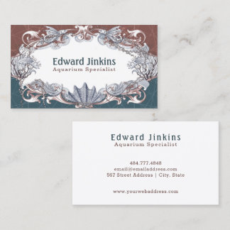 Vintage Nautical Sea Monsters Custom Business Card