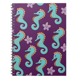 Vintage Nautical Seahorse Pattern Notebook