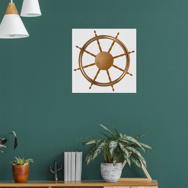 Vintage Nautical Ship Wheel Compass Design Poster (Creator Uploaded)