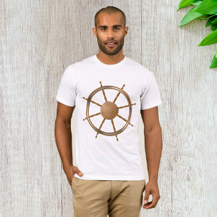 Vintage Nautical Ship Wheel Compass Design T-Shirt