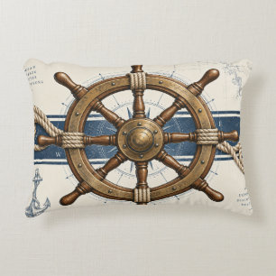 Vintage Nautical Ship Wheel Decorative Cushion