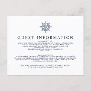 Vintage Nautical Ship Wheel Guest Information Enclosure Card