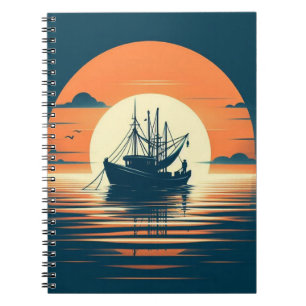 Vintage/Nautical shrimp/fishing Notebook