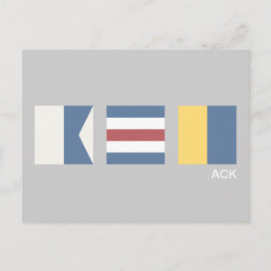 Vintage Nautical Signal Flag Nantucket Postcard