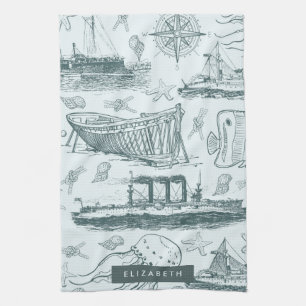 Vintage Nautical Tea Towel
