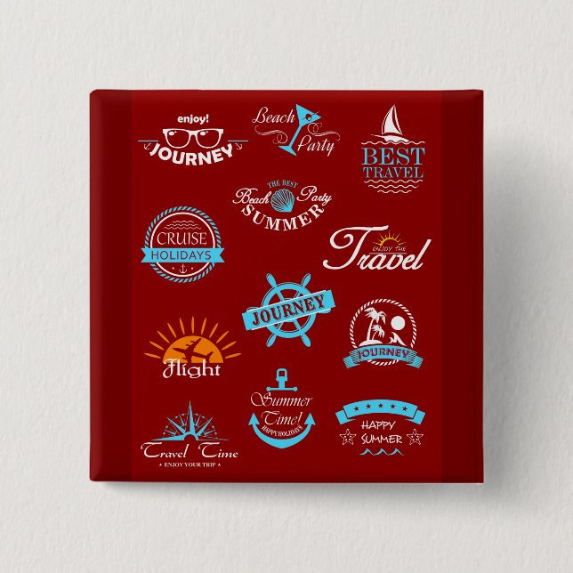 Vintage Nautical Travel Badge Collection (Front)