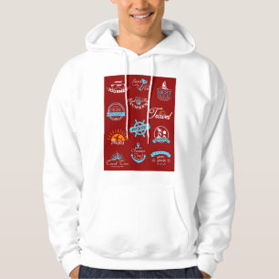 Vintage Nautical Travel Badge Collection Hoodie