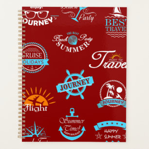 Vintage Nautical Travel Badge Collection Planner