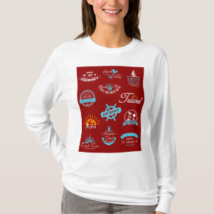 Vintage Nautical Travel Badge Collection T-Shirt