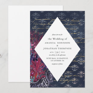 Vintage Nautical Wedding Invitation