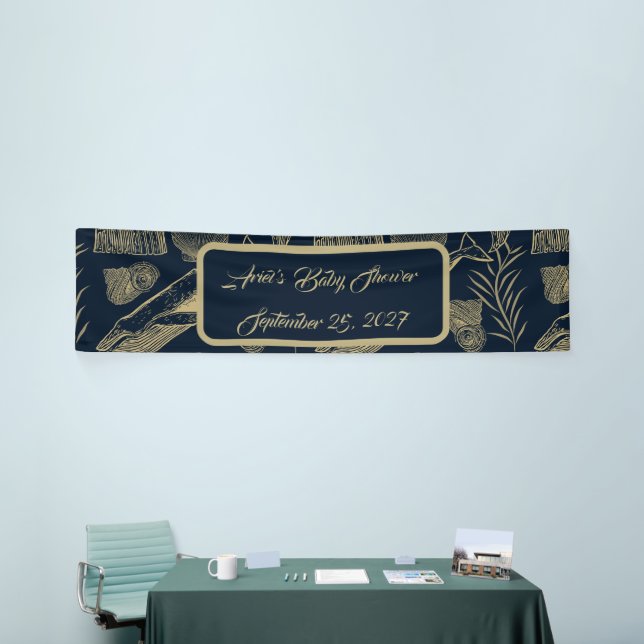 Vintage Nautical Whale Blue  Banner (Tradeshow)