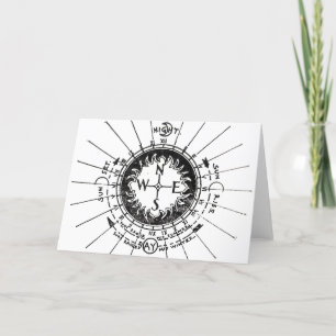 Vintage Navigation Compass Holiday Card
