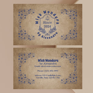 Vintage Navy Blue Apothecary Candle Business Card