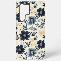 Vintage Navy Blue Floral Cottagecore Aesthetic