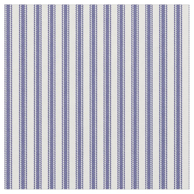 Vintage Navy Blue Mattress Ticking Fabric (Close Up)