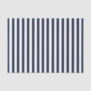 Vintage Navy Blue & White Stripes Striped Tissue Paper