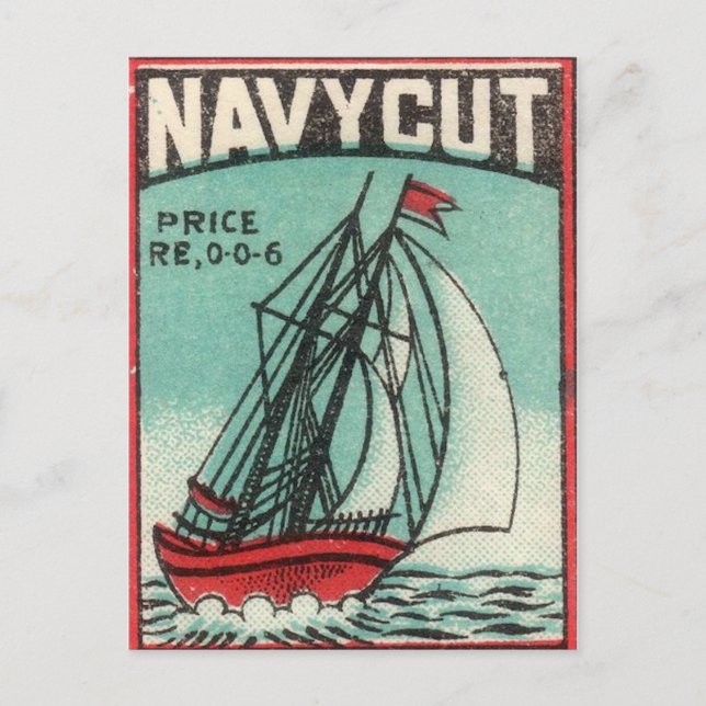 Vintage Navy Cut Travel Postcard (Front)