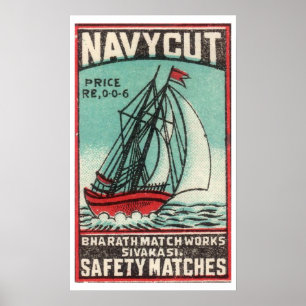 Vintage Navy Cut Travel Poster