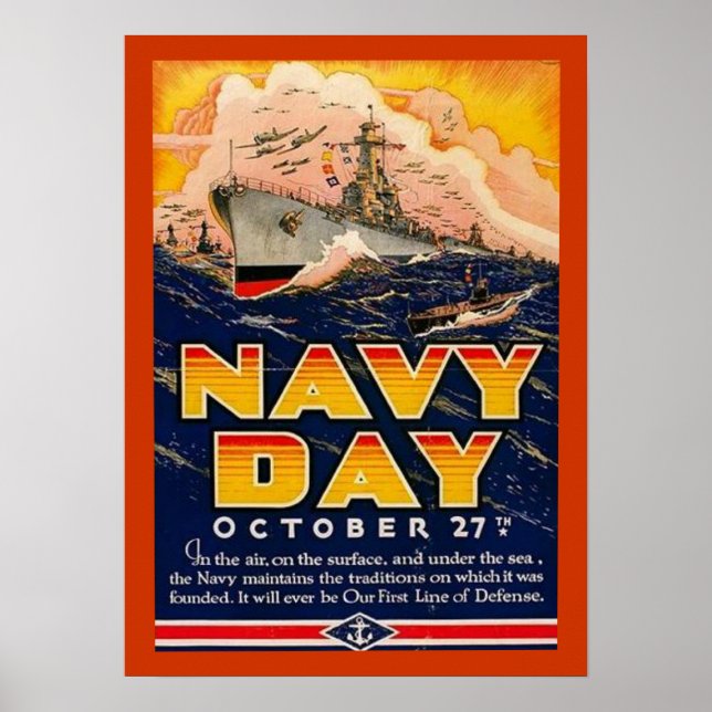 Vintage Navy Day Poster (Front)