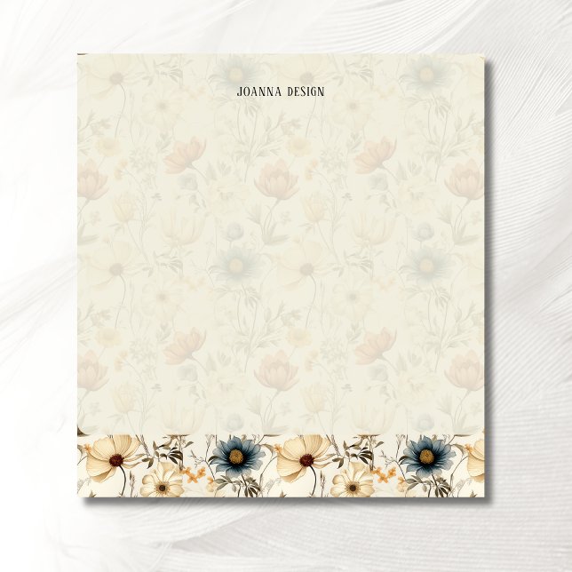 Vintage Navy Terracotta Wildflower Chic  Notepad (Creator Uploaded)