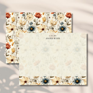 Vintage Navy Terracotta Wildflower Note Card