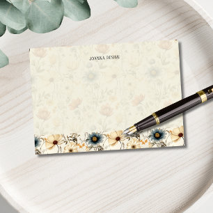Vintage Navy Terracotta Wildflower Personalized Post-it Notes