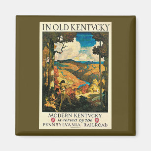 Vintage NC Wyeth Travel Poster, In Old Kentucky Magnet