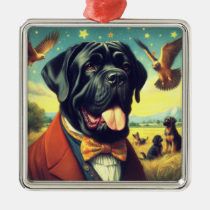 Vintage Neapolitan Mastiff Painting Metal Tree Decoration