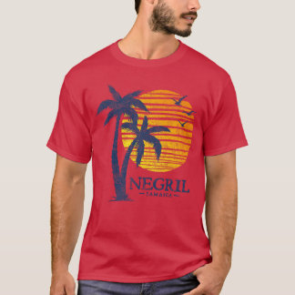 Vintage Negril Jamaica Beach Sunset Mens Womens So T-Shirt