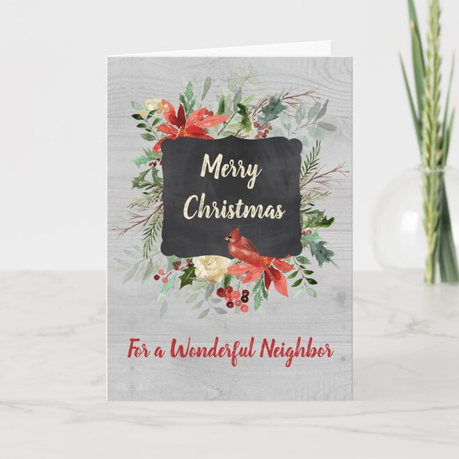 Vintage Neighbour Merry Christmas Card (Front)