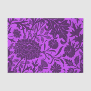 Vintage neon and dark purple floral pattern tissue paper