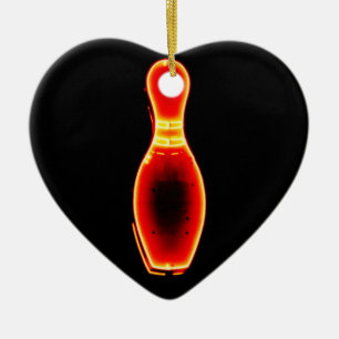Vintage Neon Bowling Pin Ceramic Tree Decoration