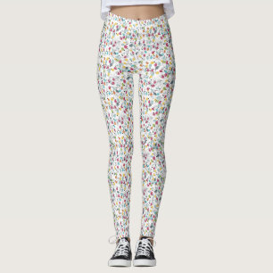 Vintage Neon Penguin Christmas Balloons Leggings