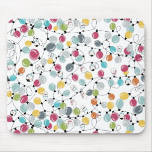 Vintage Neon Penguin Christmas Balloons Mouse Mat