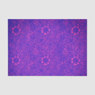 Vintage neon pink bright blue floral pattern banda tissue paper