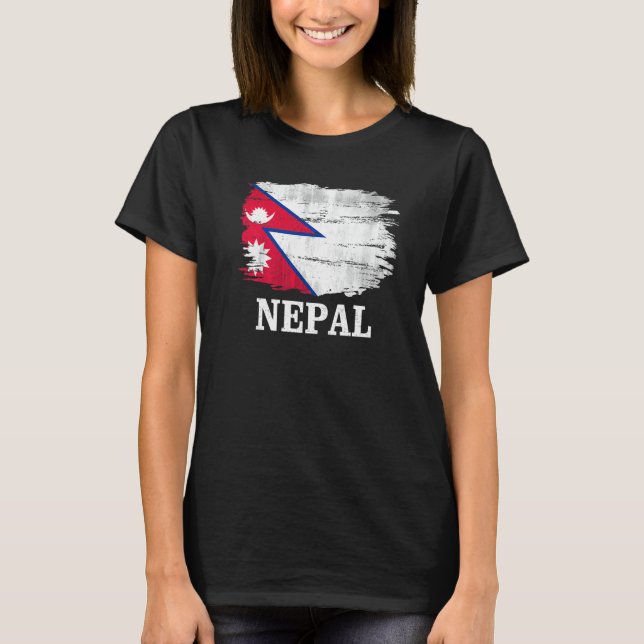 Vintage Nepal Flag For Nepalese T-Shirt (Front)