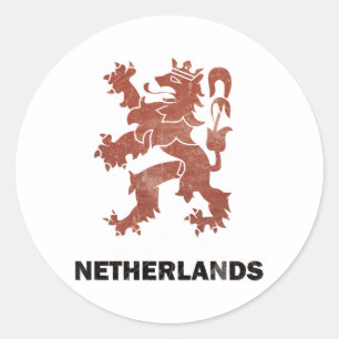 Vintage Netherlands Classic Round Sticker